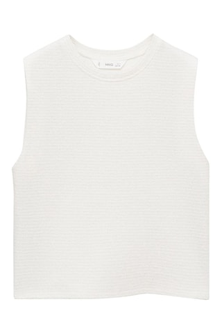 T-shirt coton texturé - Blanc cassé