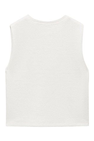 T-shirt coton texturé - Blanc cassé