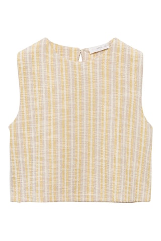 T-shirt rayures texturé - Jaune