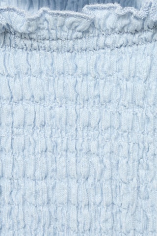 T-shirt froncé manches courtes - Bleu clair