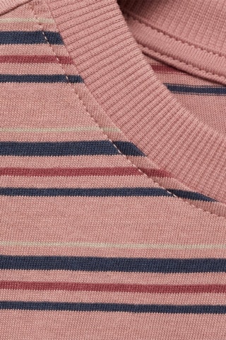 T-shirt coton à rayures - Blanc cassé