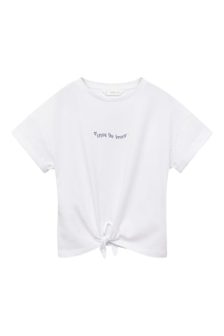 T-shirt imprimé noeud - Blanc cassé