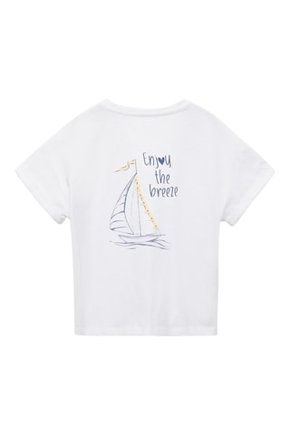 T-shirt imprimé noeud - Blanc cassé