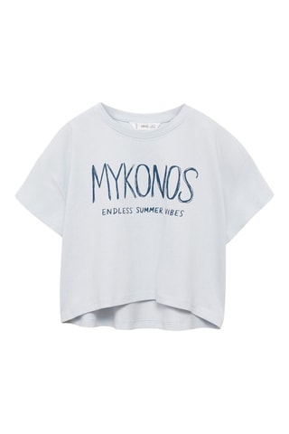 T-shirt imprimé message - Bleu clair