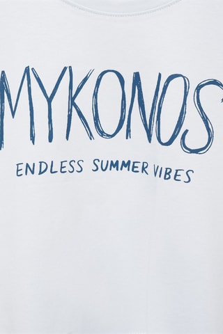 T-shirt imprimé message - Bleu clair