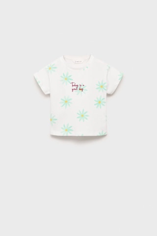 T-shirt brodé imprimé - Blanc cassé