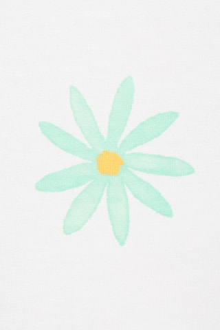 T-shirt brodé imprimé - Blanc cassé