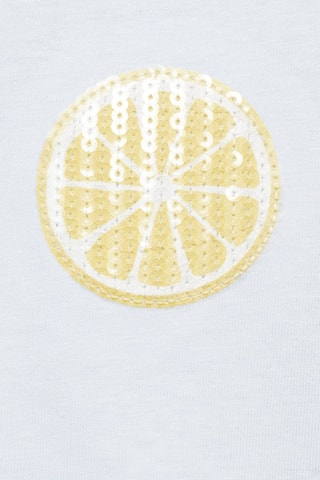 T-shirt citron paillettes - Bleu clair