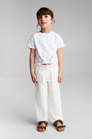 T-shirt imprimé nœud - Blanc cassé