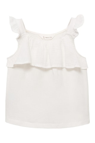 T-shirt volanté texturé - Blanc cassé