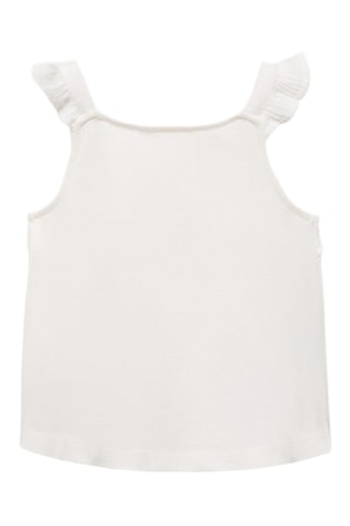 T-shirt volanté texturé - Blanc cassé