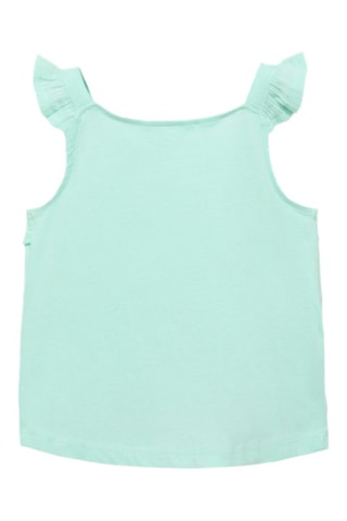 T-shirt volanté texturé - Vert menthe