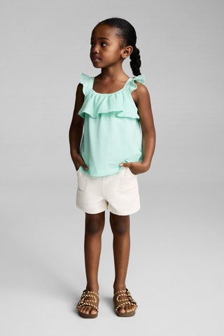 T-shirt volanté texturé - Vert menthe