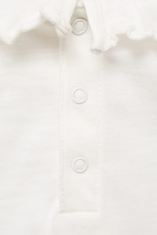 T-shirt en coton à col à volants - Blanc cassé