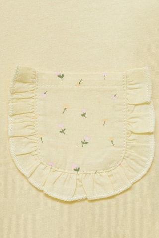 T-shirt poche plaquée - Jaune