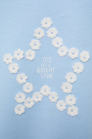 T-shirt relief volants - Bleu clair