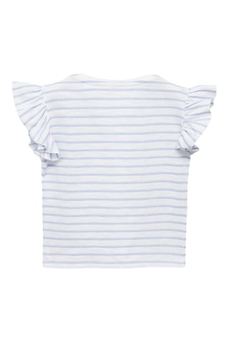 T-shirt 100 % coton rayures - Blanc cassé