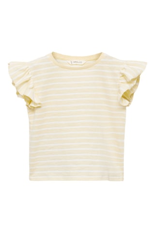T-shirt 100 % coton rayures - Jaune