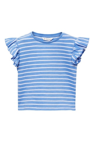 T-shirt 100 % coton rayures - Bleu