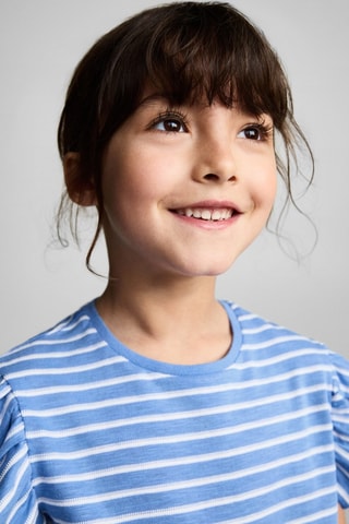 T-shirt 100 % coton rayures - Bleu