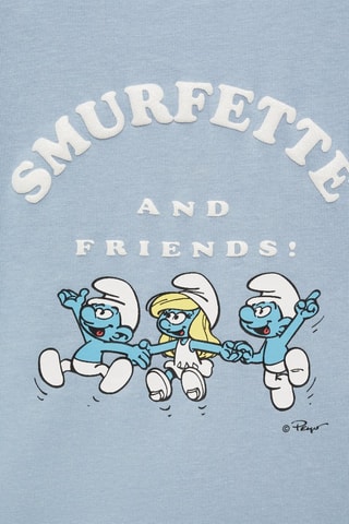 T-shirt Shtroumpfs à volants - Bleu