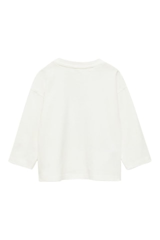 T-shirt coton imprimé - Blanc cassé