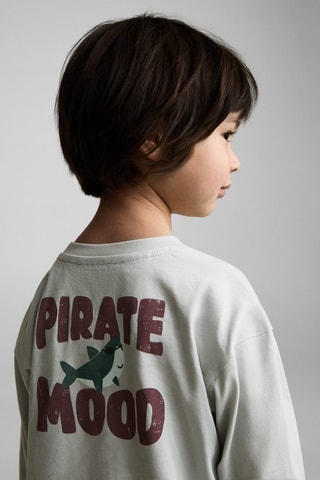 T-shirt message ornement - Gris clair