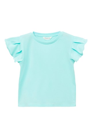 T-shirt manches volantées - Vert d'eau