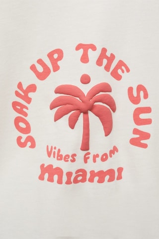 T-shirt imprimé relief - Blanc cassé