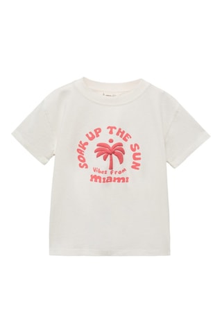 T-shirt imprimé relief - Blanc cassé