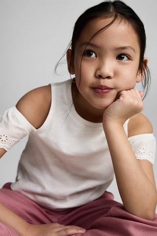 T-shirt cut out - Blanc cassé