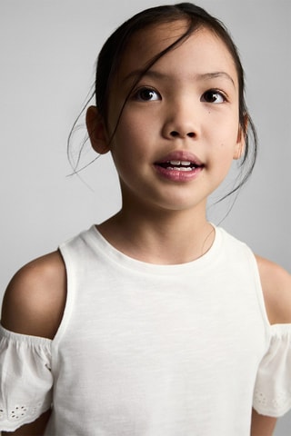 T-shirt cut out - Blanc cassé