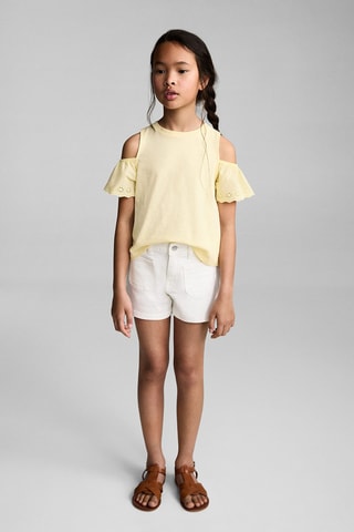 T-shirt cut out - Blanc cassé