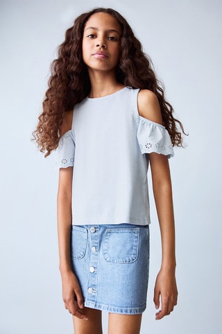 T-shirt cut out - Blanc cassé