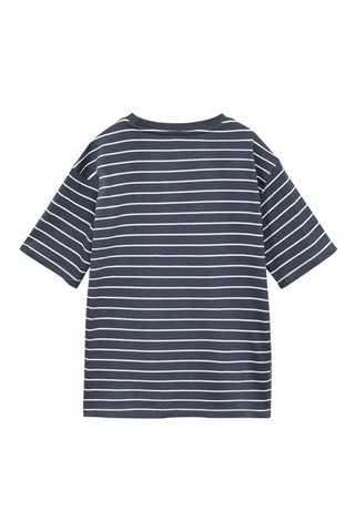 T-shirt coton à rayures - Gris foncé