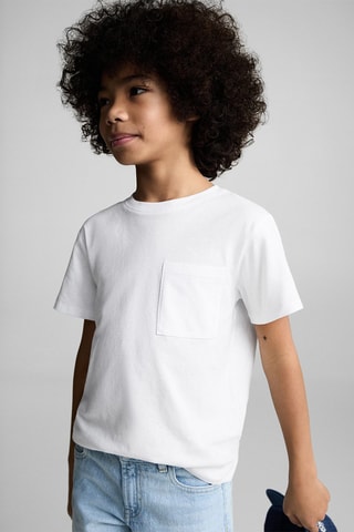 T-shirt poche plaquée - Blanc