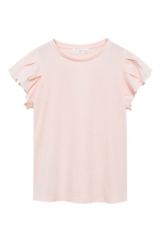 T-shirt volants manches courtes - Blanc cassé