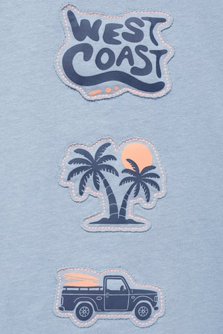 T-shirt imprimé manches courtes - Bleu