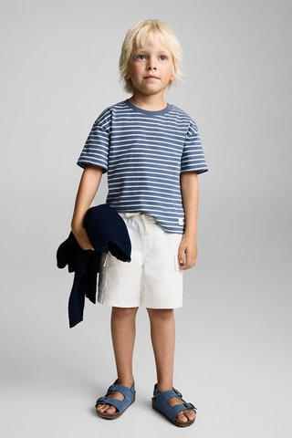 T-shirt coton à rayures - Vert pastel