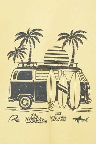 T-shirt imprimé manches courtes - Jaune