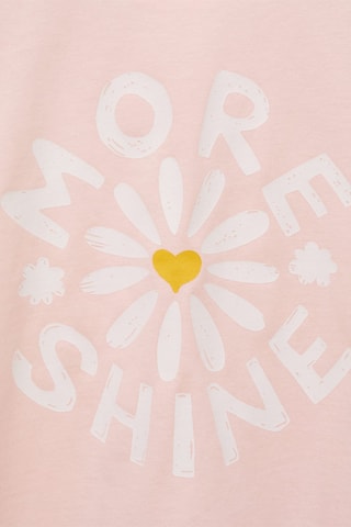 T-shirt brodé fleur - Rose clair