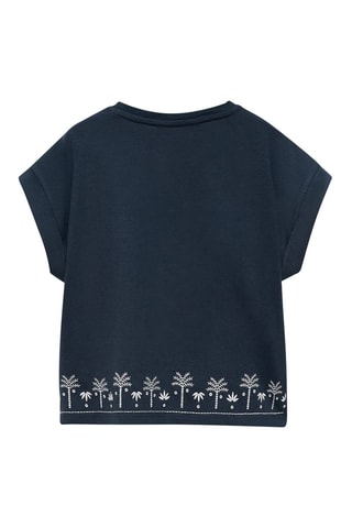 T-shirt manches courtes brodé - Bleu marine