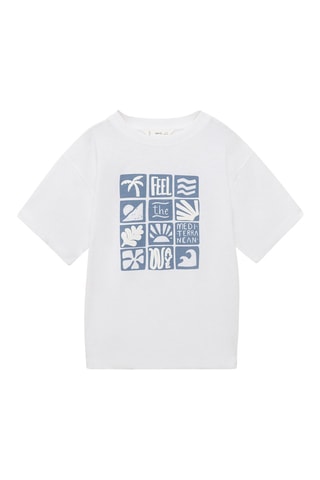 T-shirt imprimé surf - Blanc cassé