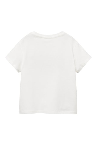 T-shirt message relief - Blanc cassé