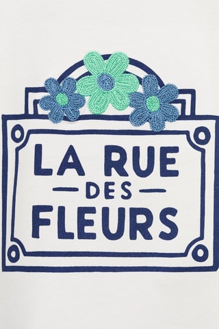 T-shirt crop imprimé - Blanc cassé