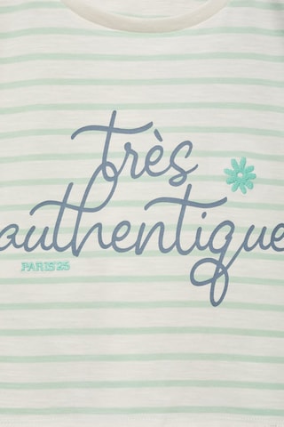 T-shirt à rayures et ornement - Blanc cassé