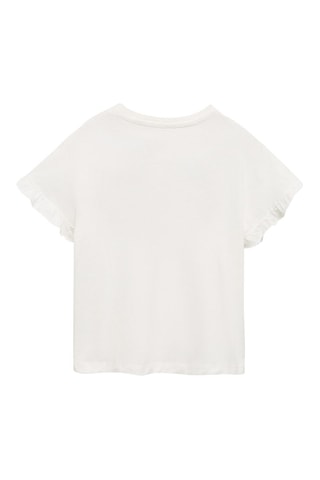 T-shirt brodé volants - Blanc cassé