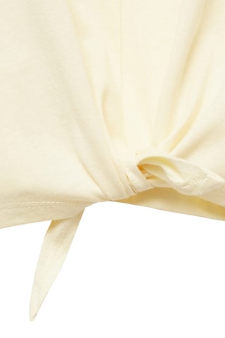 T-shirt coton détail noeud - Blanc cassé