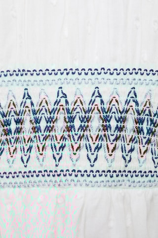 Blouse coton broderies - Blanc