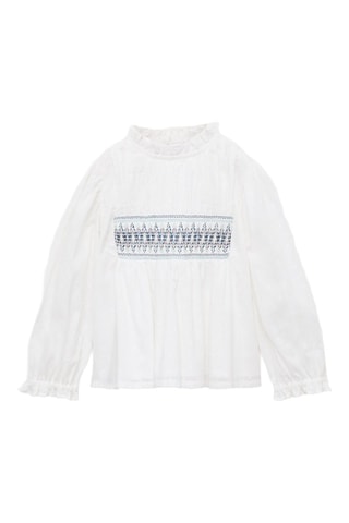 Blouse coton broderies - Blanc